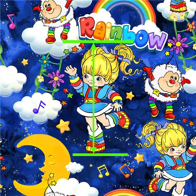 Rainbow Brite Printed See Through Sheet Clear Transparent Sheet FeeFiFauxLeather