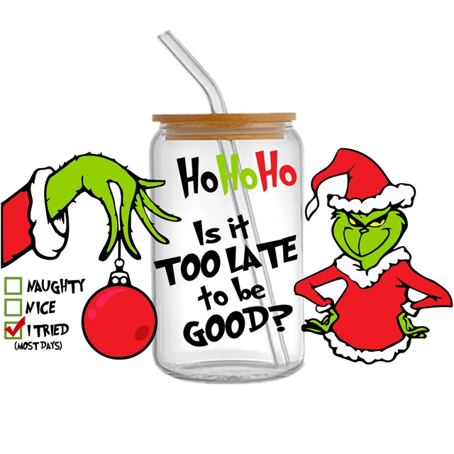The Grinch UV DTF Cup Wrap – Easy Cup Wrap for Tumblers & Projects FeeFiFauxLeather