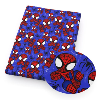 Spiderman Printed Faux Leather Sheet Litchi has a pebble like feel with bright colors