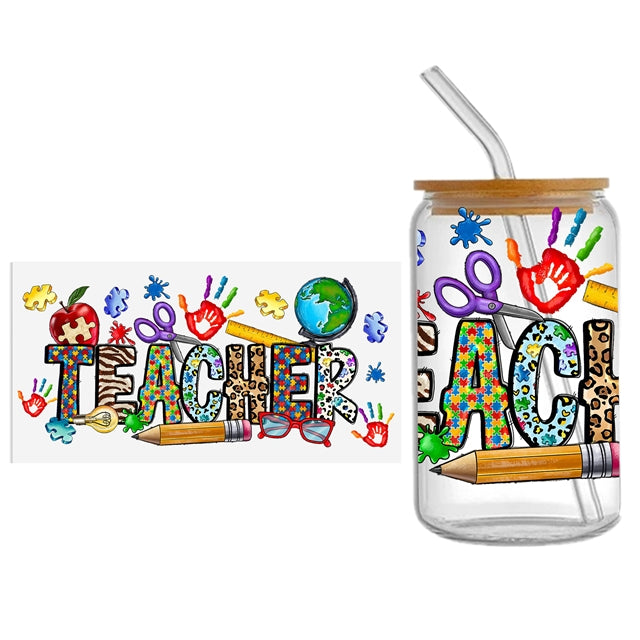 Autism UV DTF Cup Wrap – Awareness Tumbler Wrap for DIY Drinkware FeeFiFauxLeather