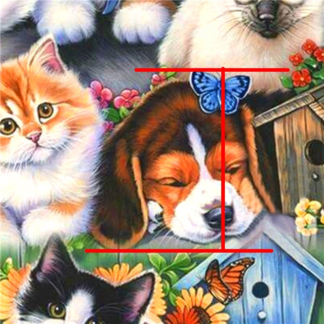 Cats and Dogs Printed Faux Leather Sheet FeeFiFauxLeather