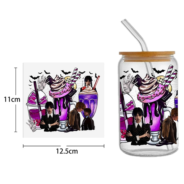 Wednesday UV DTF Cup Wrap – Decorative Wrap Design for Cups & Tumblers FeeFiFauxLeather