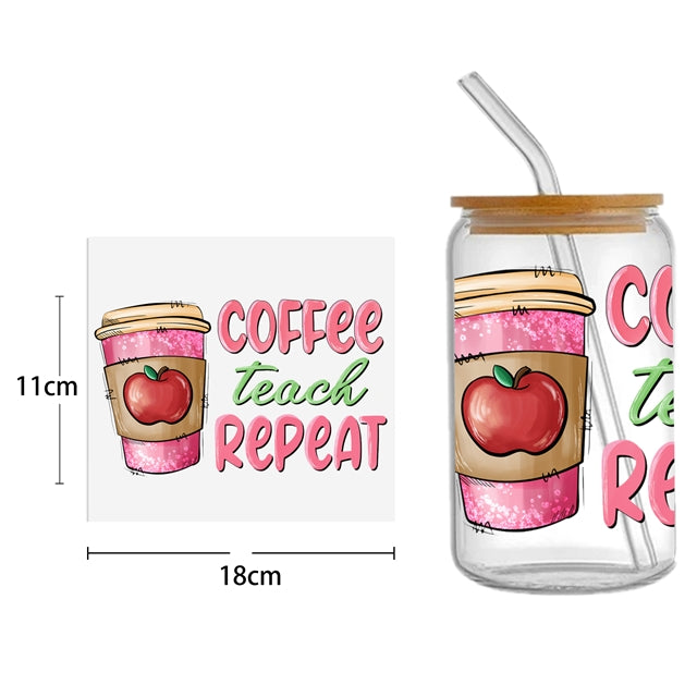 Teacher UV DTF Cup Wrap – Easy Cup Wrap for Tumblers & Projects FeeFiFauxLeather