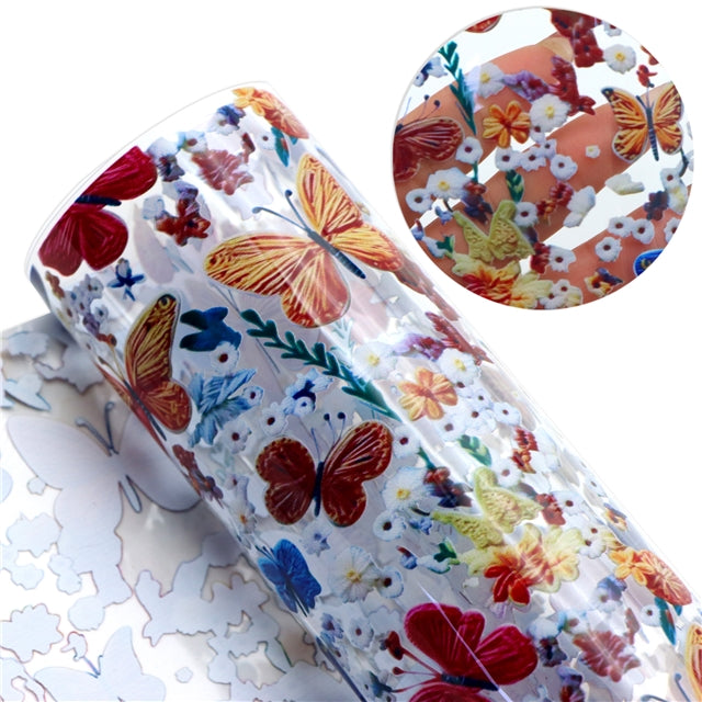 Butterfly Fall Printed See Through Transparent Sheet FeeFiFauxLeather