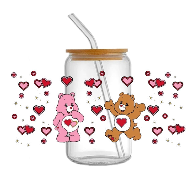 Carebears UV DTF Glass Can Wrap FeeFiFauxLeather