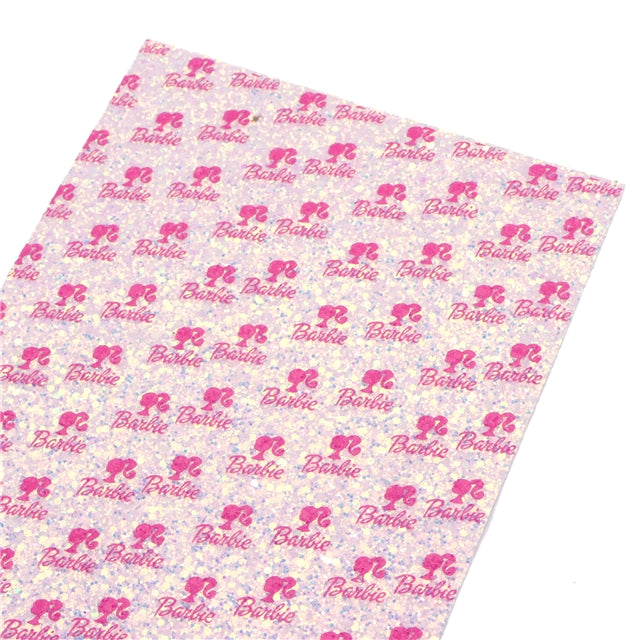 Fashion Doll Chunky Glitter Printed Faux Leather Sheet FeeFiFauxLeather