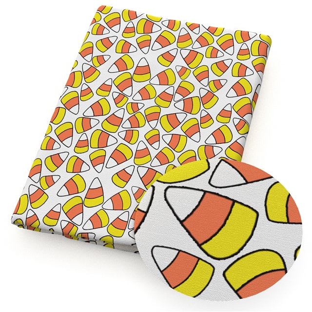 Candy Corn Halloween Textured Liverpool/ Bullet Fabric with a textured feel FeeFiFauxLeather