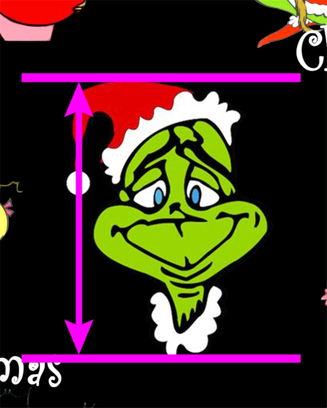 The Grinch Christmas Print Bullet Textured Liverpool Fabric FeeFiFauxLeather