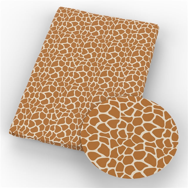 Giraffe Print Printed Fabric FeeFiFauxLeather