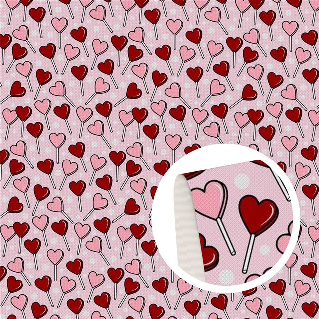 Valentine Hearts Printed Fabric FeeFiFauxLeather