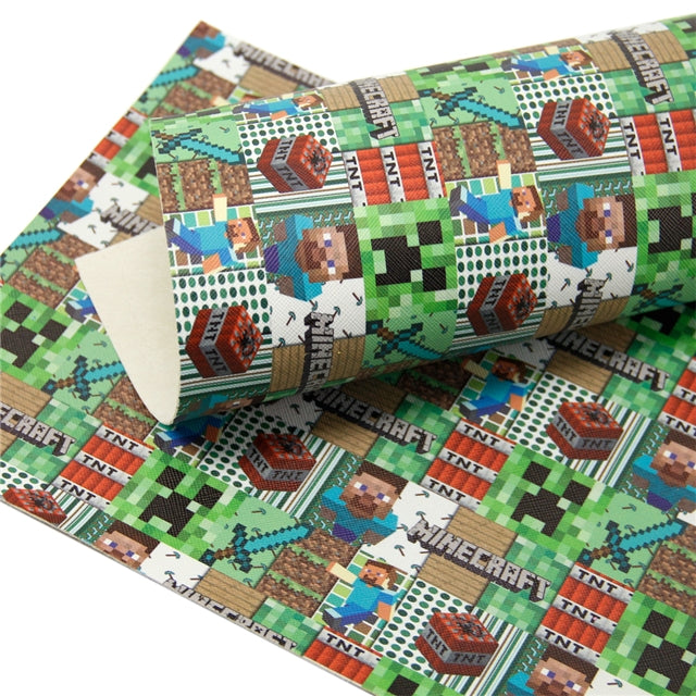 Minecraft Printed See Through Sheet Clear Transparent Sheet FeeFiFauxLeather