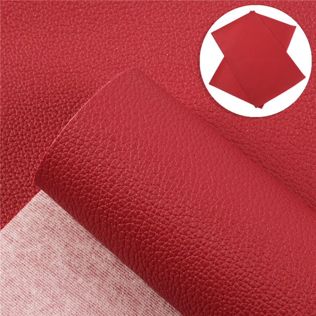 Solid Small Litchi Printed Faux Leather Sheet FeeFiFauxLeather