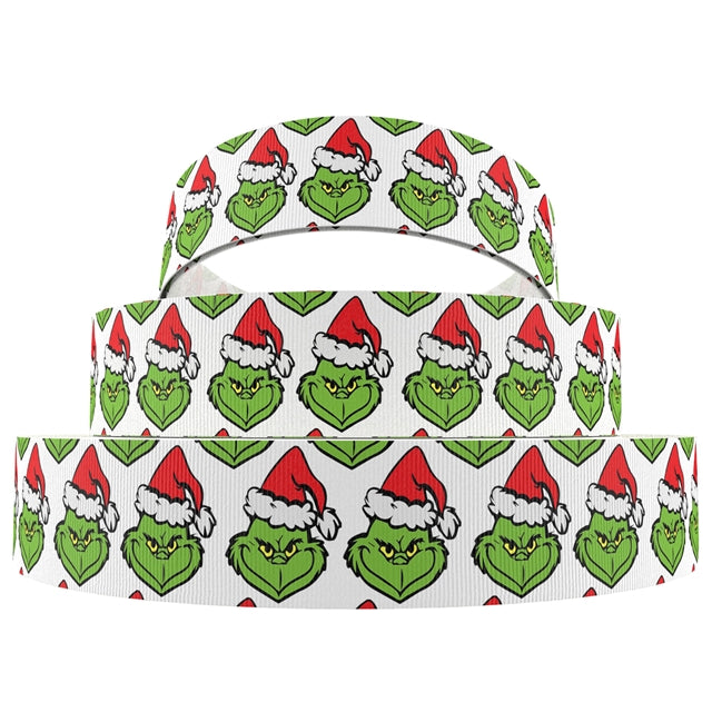 The Grinch 1 Yard Printed Grosgrain Ribbon FeeFiFauxLeather