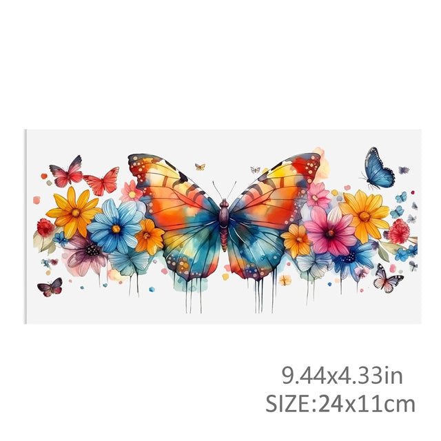 Butterflies Floral UV DTF Cup Wrap – Decorative Wrap for DIY Drinkware Projects FeeFiFauxLeather