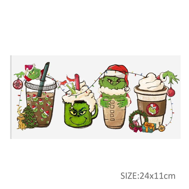 The Grinch Christmas UV DTF Cup Wrap – Christmas Cartoon Wrap for DIY Drinkware Projects FeeFiFauxLeather