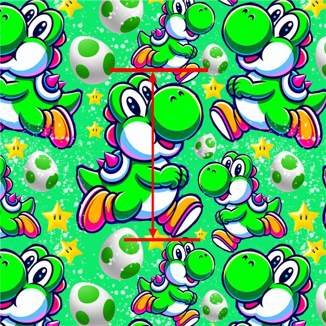 Mario Yoshi Printed See Through Transparent Sheet FeeFiFauxLeather