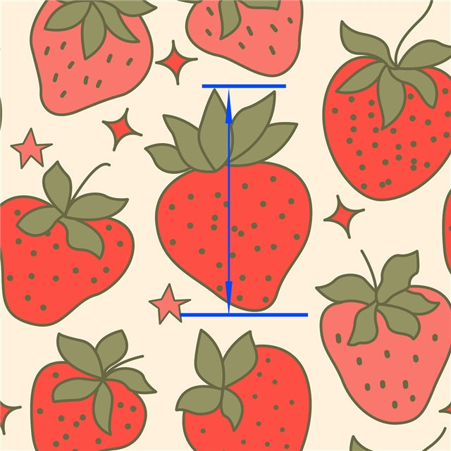 Strawberries Textured Liverpool/ Bullet Fabric FeeFiFauxLeather