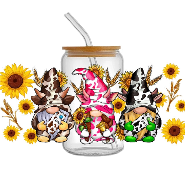 Bee Gnome UV DTF Glass Can Wrap FeeFiFauxLeather