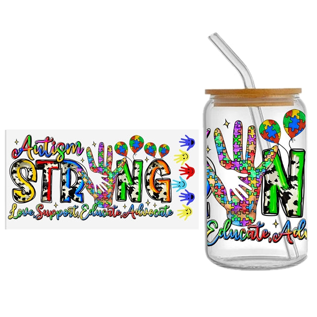 Autism UV DTF Cup Wrap – Easy Cup Wrap for Tumblers & Projects FeeFiFauxLeather