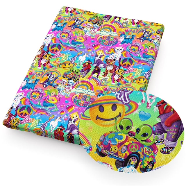 Rainbow Lisa Printed See Through Sheet Clear Transparent Sheet FeeFiFauxLeather