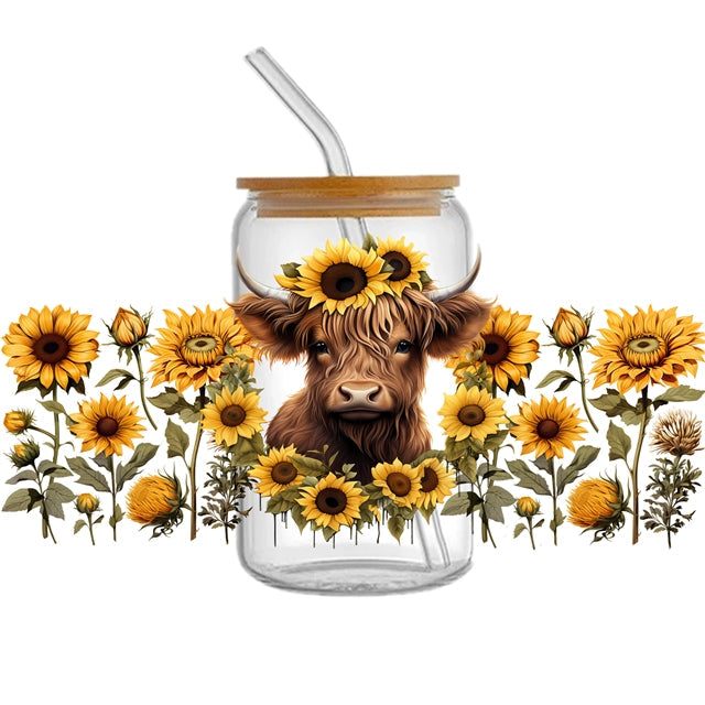 Cow UV DTF Glass Can Wrap FeeFiFauxLeather