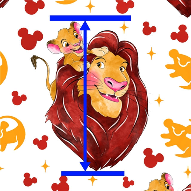 The Lion King Printed Faux Leather Sheet Litchi has a pebble like feel with bright colors FeeFiFauxLeather