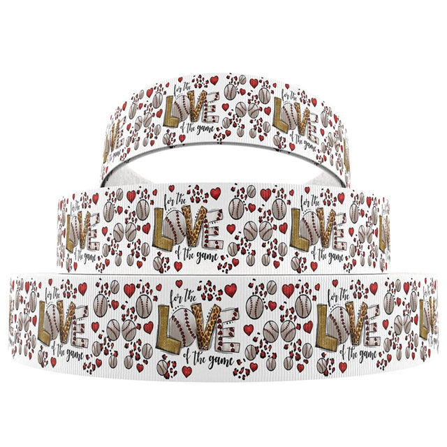 Baseball 1 Yard Printed Grosgrain Ribbon FeeFiFauxLeather