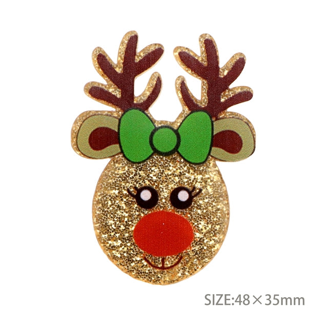 Reindeer Glitter Resin 5 piece set FeeFiFauxLeather