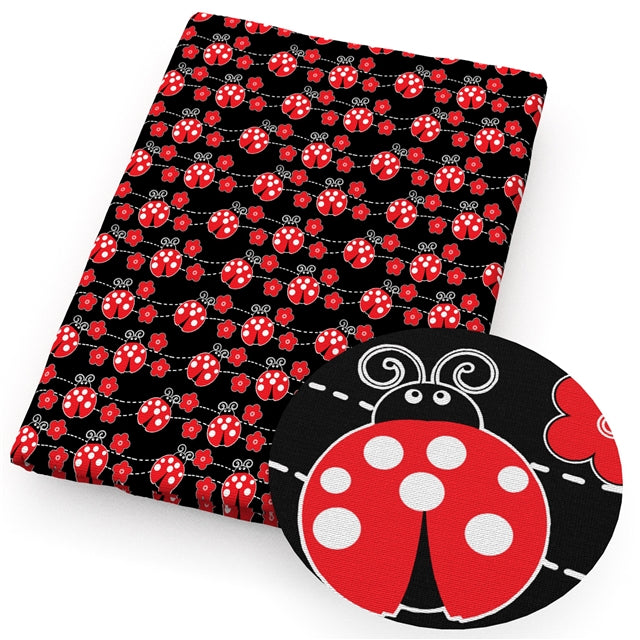 Ladybugs Printed Fabric FeeFiFauxLeather