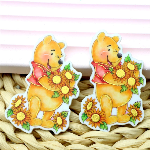 Winnie The Pooh Gold Fine Glitter Planar Resin 5 piece set