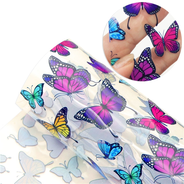 Beautiful Butterflies Colorful Butterfly Printed See Through Sheet  Clear Transparent Roll FeeFiFauxLeather