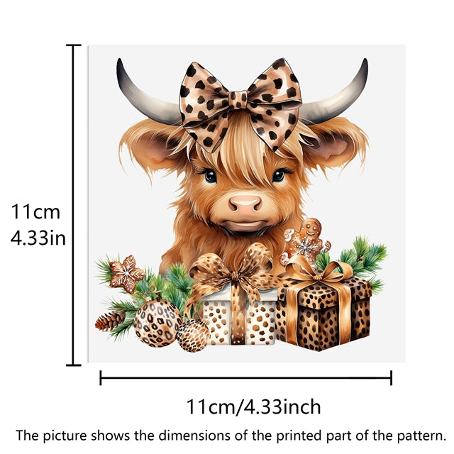 Cow Christmas UV DTF Glass Can Wrap FeeFiFauxLeather