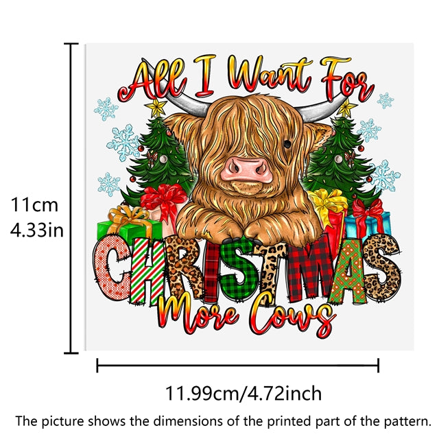 Cow Christmas UV DTF Glass Can Wrap FeeFiFauxLeather