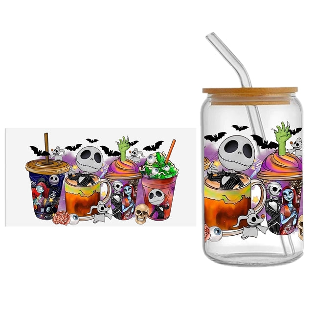 Nightmare Before Christmas UV DTF Glass Can Wrap FeeFiFauxLeather