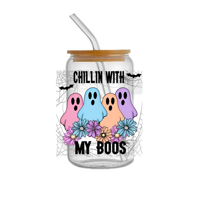 Ghost HalloweenUV DTF Cup Wrap – Easy Cup Wrap for Tumblers & Projects FeeFiFauxLeather