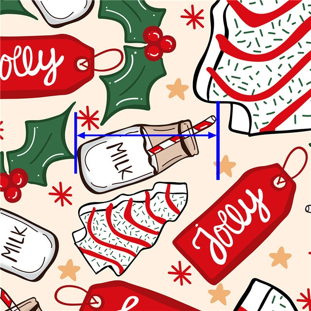 Christmas Tree Snacks Printed Smooth Faux Leather Sheet FeeFiFauxLeather