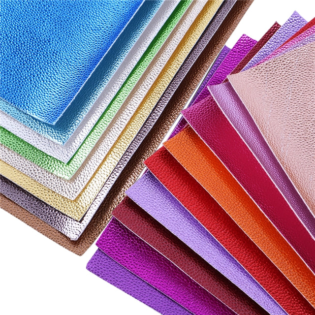 Metallic Litchi Faux Leather Sheet FeeFiFauxLeather