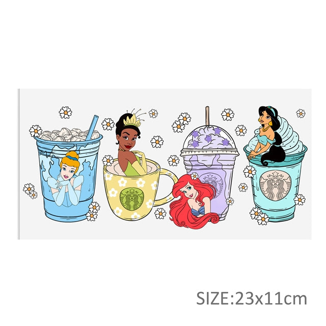 Princesses UV DTF Glass Can Wrap FeeFiFauxLeather