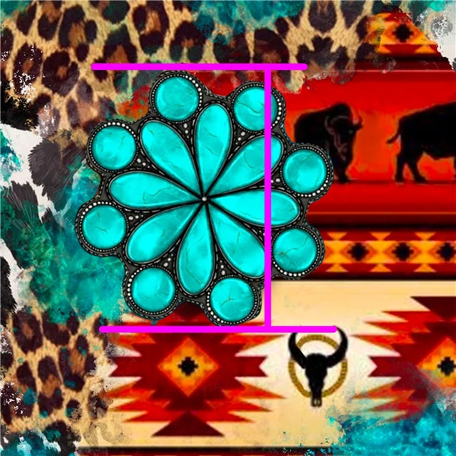 Western Style Blue Printed Smooth Faux Leather Sheet FeeFiFauxLeather