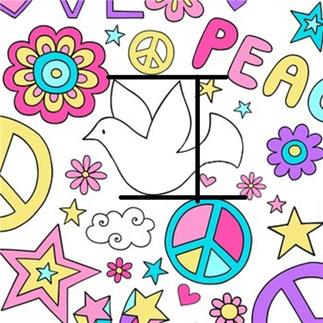 Peace and Love Printed Fabric FeeFiFauxLeather