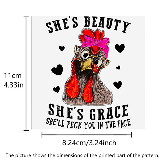 Chicken UV DTF Glass Can Wrap FeeFiFauxLeather