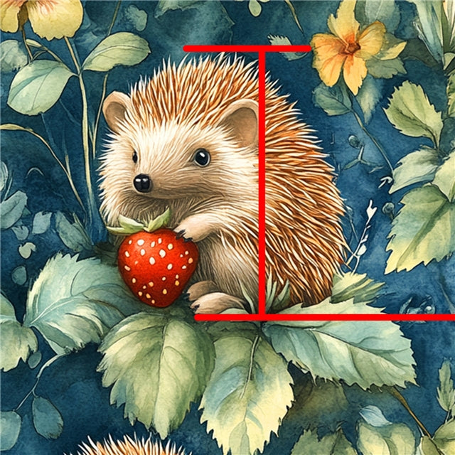 Mushrooms, Hedgehogs and Strawberries Smooth Printed Faux Leather Sheet FeeFiFauxLeather