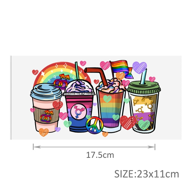 Rainbow Peace UV DTF Cup Wrap – Easy Cup Wrap for Tumblers & Projects FeeFiFauxLeather