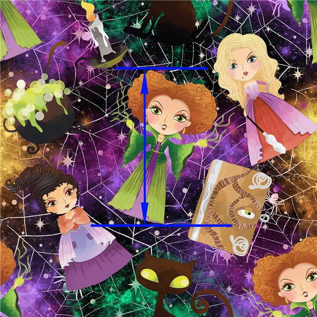 Hocus Pocus Halloween Textured Liverpool/ Bullet Fabric FeeFiFauxLeather