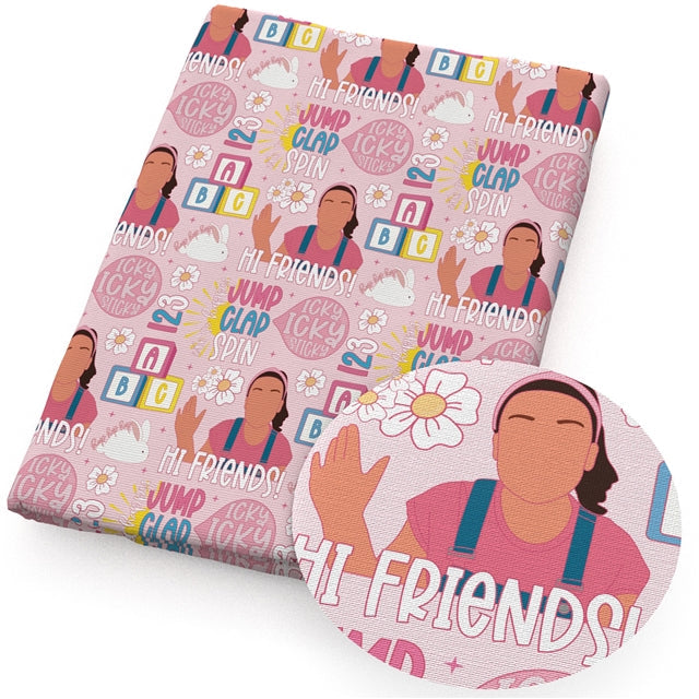 Ms. Rachel Preschool Teacher Printed Fabric FeeFiFauxLeather