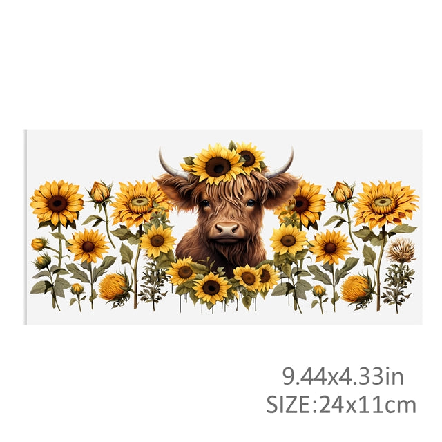 Cow UV DTF Glass Can Wrap FeeFiFauxLeather