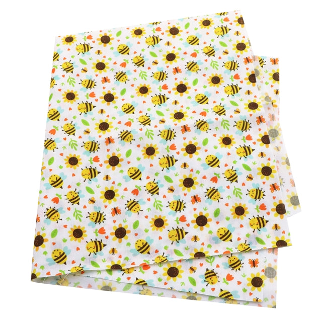 Bee Sunflower Printed Fabric FeeFiFauxLeather