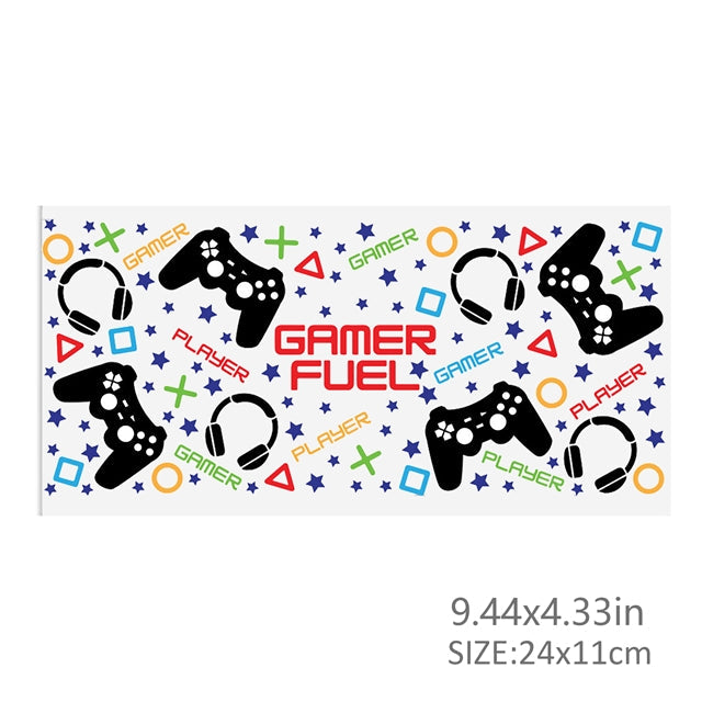 Gaming UV DTF Glass Can Wrap FeeFiFauxLeather