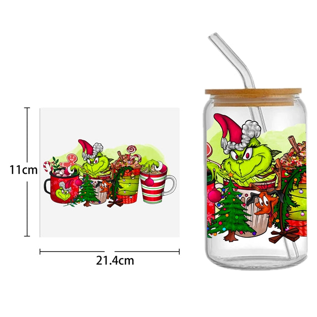 The Grinch Christmas UV DTF Cup Wrap – Easy Cup Wrap for Tumblers & Projects FeeFiFauxLeather