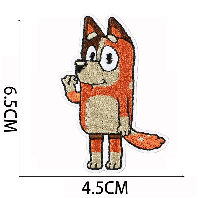 Blue Dog Embroidery Patch FeeFiFauxLeather